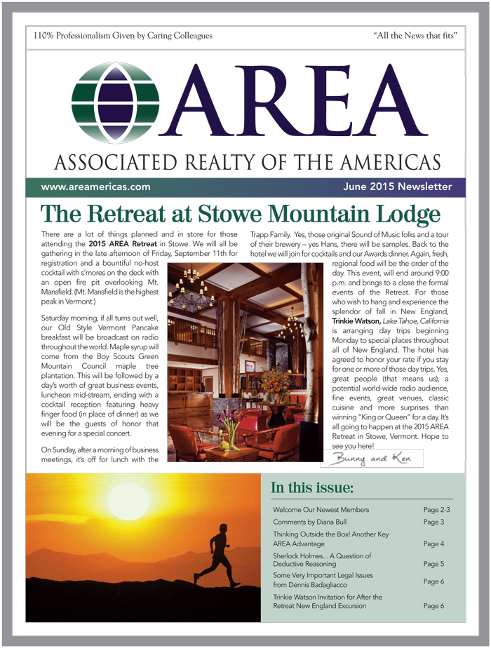 AREA June 2015 Newsletter