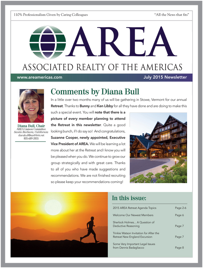 AREA July 2015 Newsletter