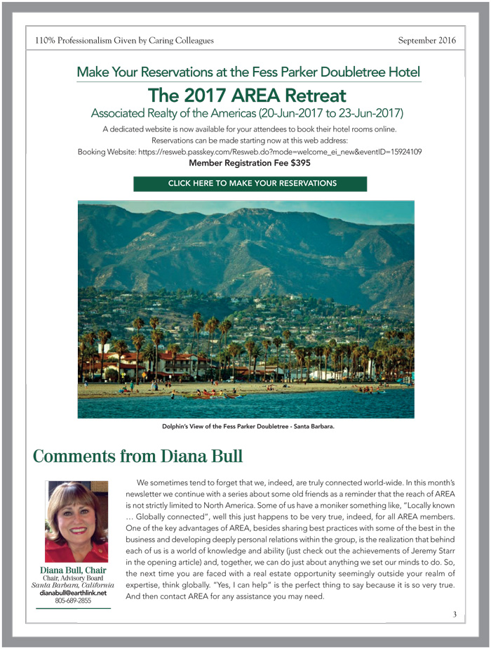 AREA September Newsletter